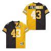 troy polamalu 43 pittsburgh steelers two toned retro throwback men jersey black yellow