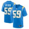 troy reeder 59 los angeles chargers men game jersey powder blue