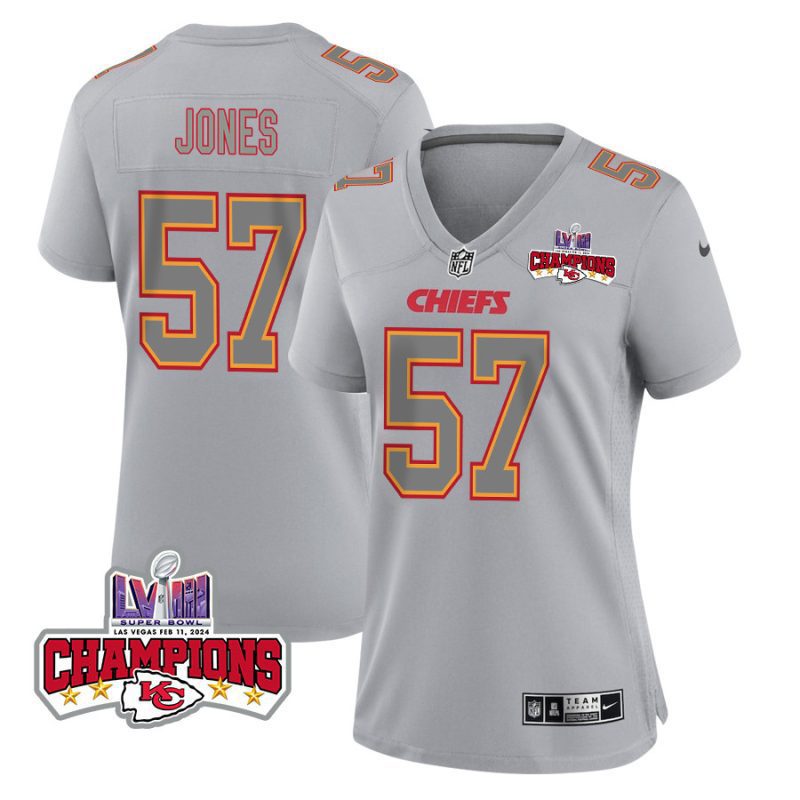 truman jones 57 kansas city chiefs super bowl lviii champions 4 stars patch atmosphere fashion game women jersey gray