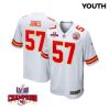 truman jones 57 kansas city chiefs super bowl lviii champions 4 stars patch game youth jersey white