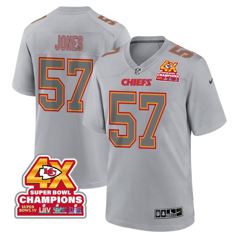 truman jones 57 kansas city chiefs super bowl lviii champions 4x atmosphere fashion game men jersey gray