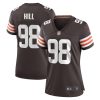 trysten hill 98 cleveland browns women game jersey brown