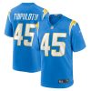 tuli tuipulotu 45 los angeles chargers men game jersey powder blue