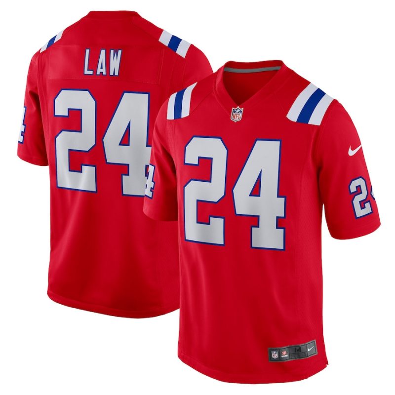 ty law 24 new england patriots men retired alternate game jersey red