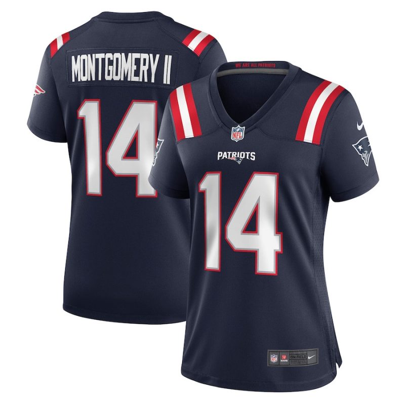 ty montgomery 14 new england patriots women game jersey navy