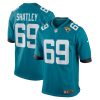 tyler shatley 69 jacksonville jaguars mens game jersey teal