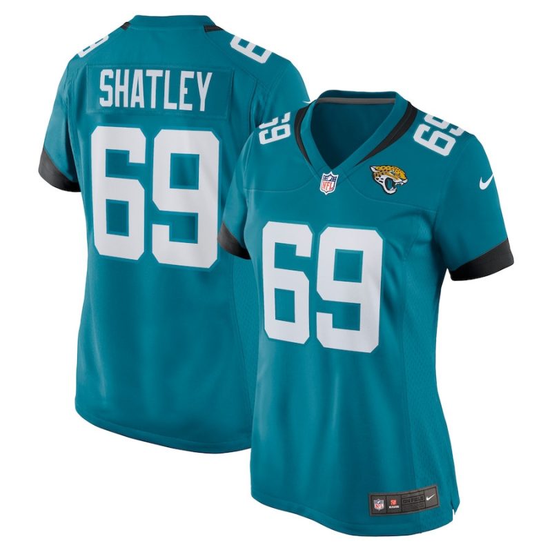 tyler shatley 69 jacksonville jaguars womens game jersey teal