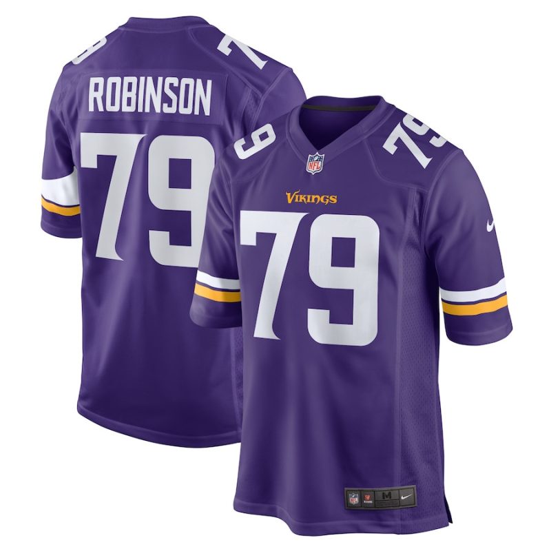 tyrese robinson 79 minnesota vikings men team game jersey purple