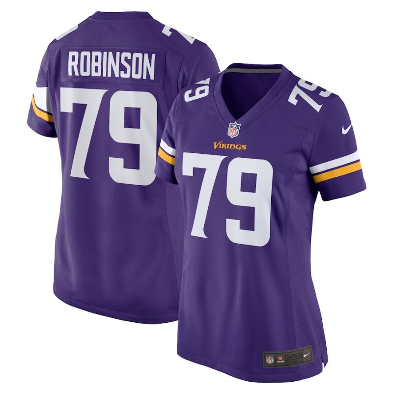 tyrese robinson 79 minnesota vikings women team game jersey purple