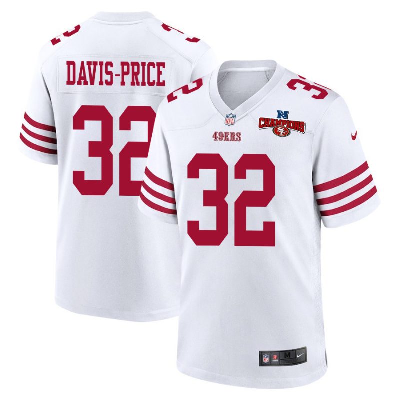 tyrion davis price 32 san francisco 49ers nfc champions patch game men jersey white