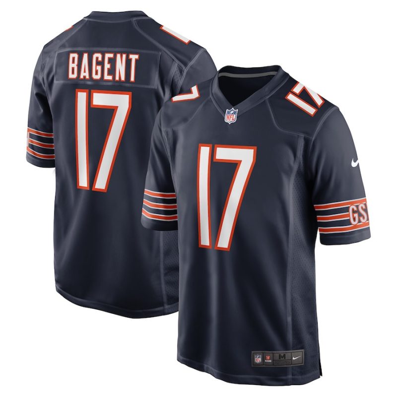 tyson bagent 17 chicago bears men game jersey navy