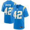 uchenna nwosu 42 los angeles chargers men game jersey powder blue