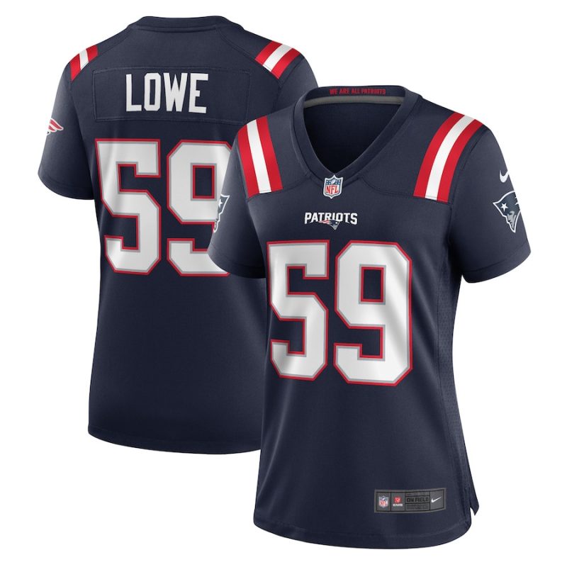 vederian lowe 59 new england patriots women team game jersey navy