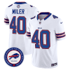 von miller 40 buffalo bills 50th charging logo patch game men jersey white