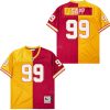 warren sapp 99 tampa bay buccaneers two toned throwback men jersey yellow red