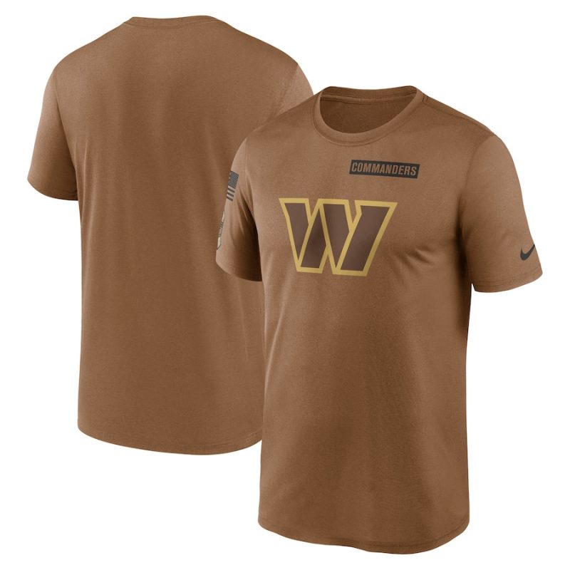 washington commanders 2023 salute to service legend performance men t shirt brown