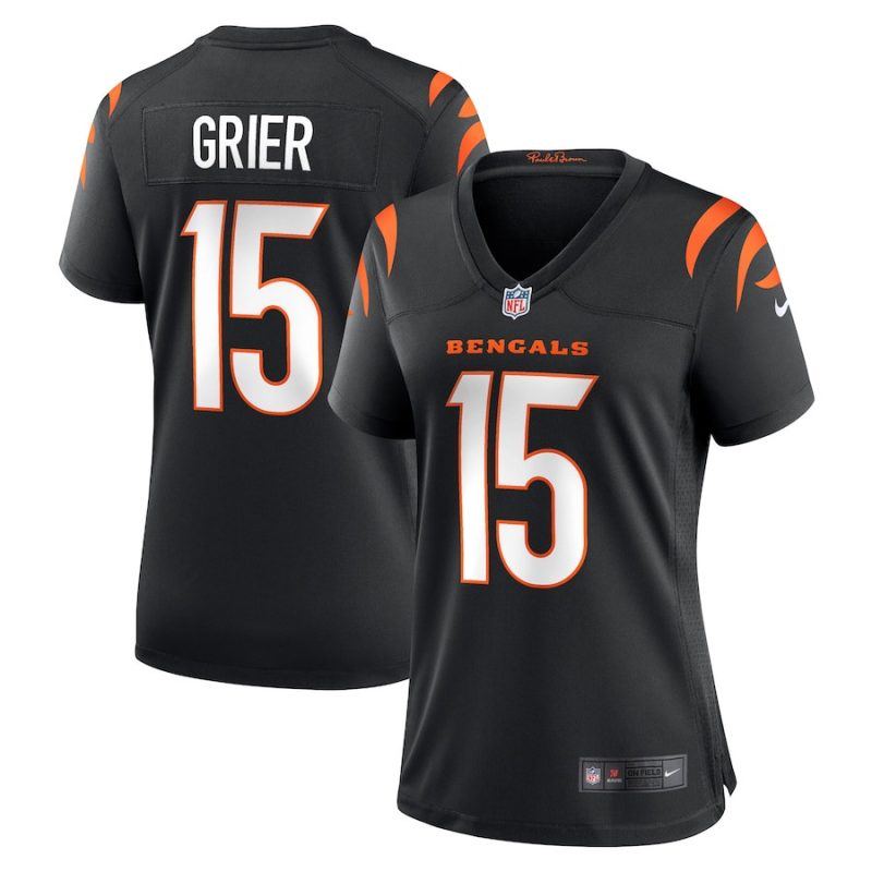 will grier 15 cincinnati bengals women team game jersey black