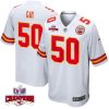 willie gay 50 kansas city chiefs super bowl lviii champions 4 stars patch game men jersey white