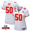 willie gay 50 kansas city chiefs super bowl lviii champions 4 stars patch game women jersey white