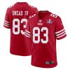 willie snead iv 83 san francisco 49ers super bowl lviii patch game men jersey scarlet