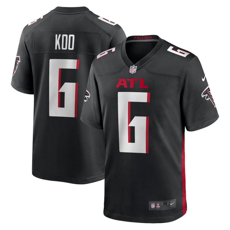 younghoe koo 6 atlanta falcons mens team game jersey black