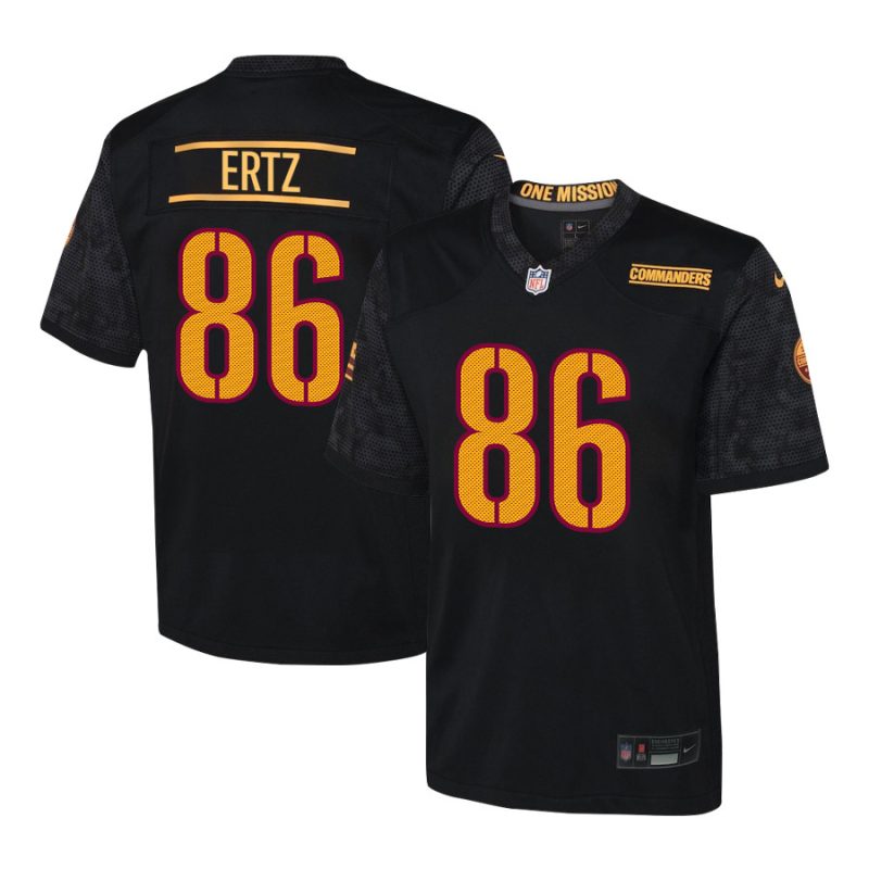 zach ertz 86 washington commanders game youth jersey black