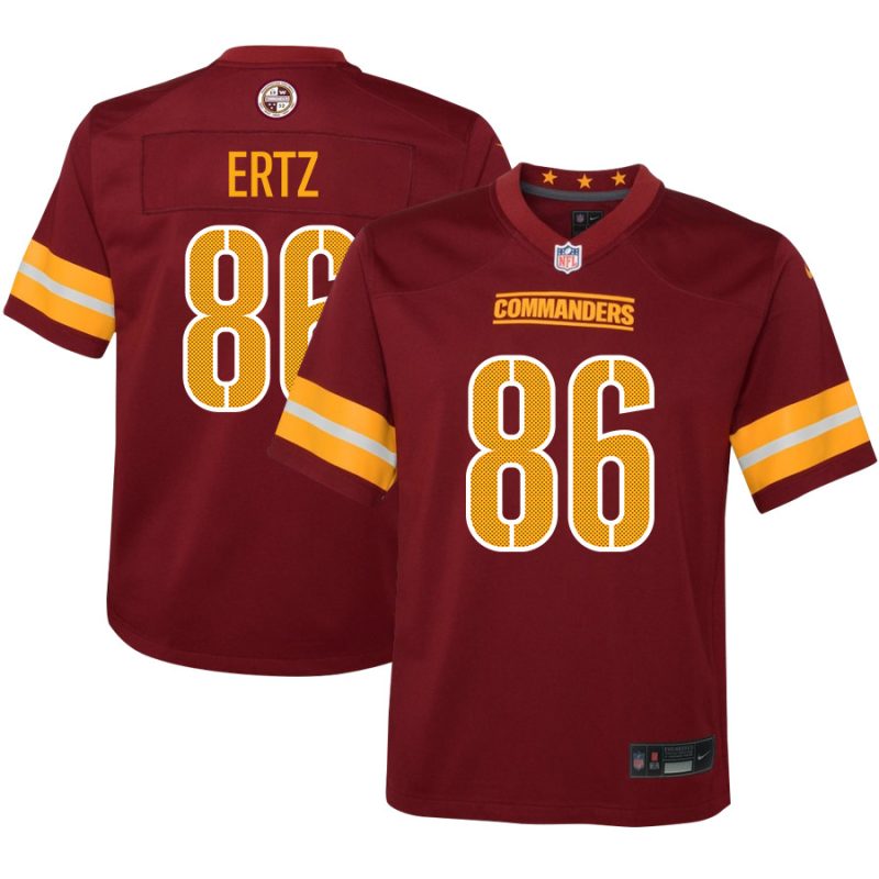 zach ertz 86 washington commanders game youth jersey burgundy