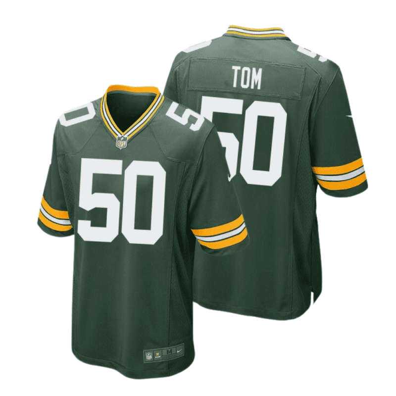 zach tom 50 green bay packers men home game jersey green