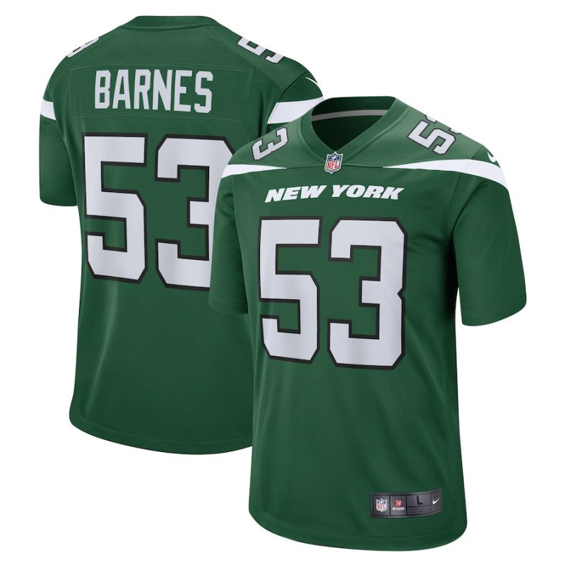 zaire barnes 53 new york jets men game jersey gotham green