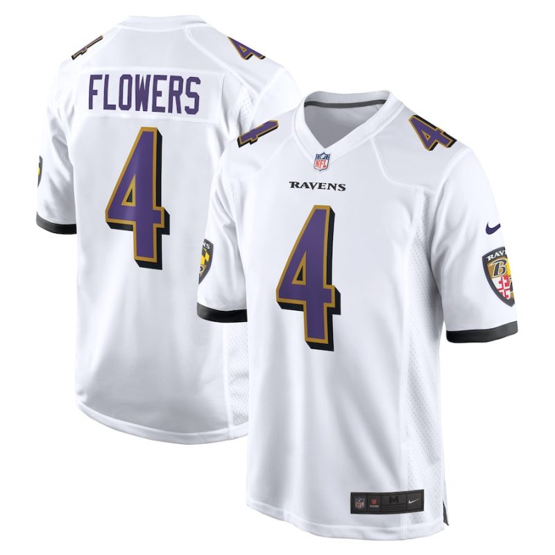 zay flowers 4 baltimore ravens game men jersey white