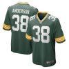 zayne anderson 38 green bay packers men team game jersey green